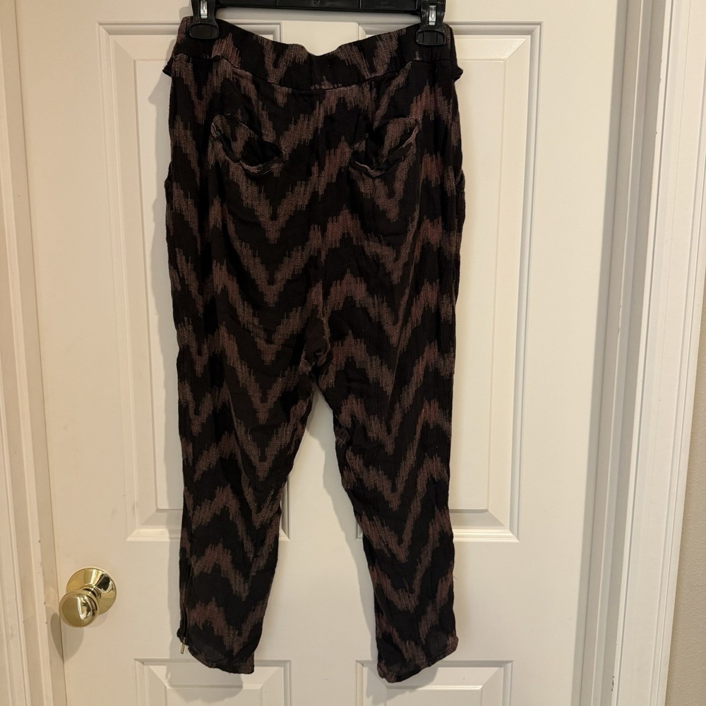 Free People Got Me Twisted Harem Pants Black Print Womens Size Small - Picture 6 of 6